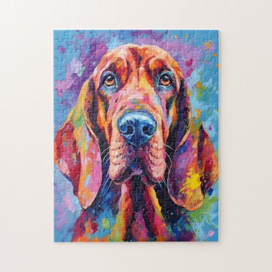 Puzzle Bloodhound coloré (Vertical)