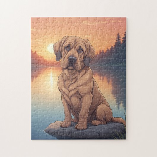 Puzzle Bloodhound dog (Vertical)