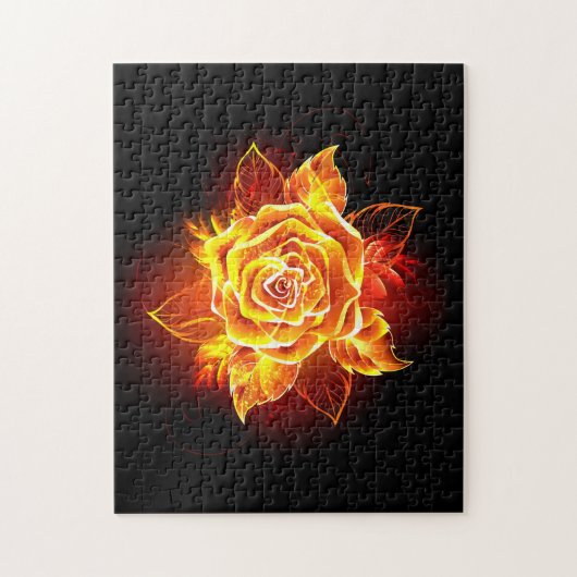 Puzzle Blooming Fire Rose (Vertical)