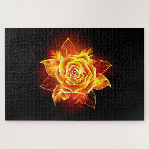 Puzzle Blooming Fire Rose