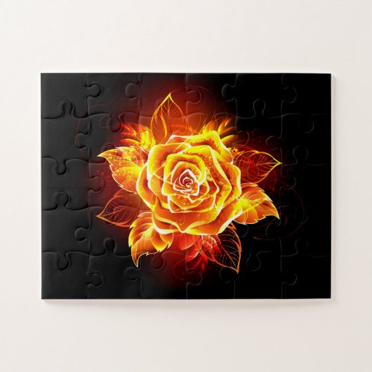 Puzzle Blooming Fire Rose (Horizontal)