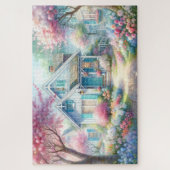 Puzzle Blossom Lane Blue Cottage Garden (Vertical)
