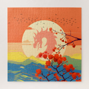 PUZZLE BLOSSOM NATURE MOUNTAINE DRAGON