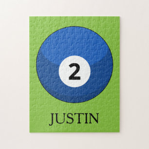 Puzzle Blue Billiard Ball Numéro Deux Personnaliser