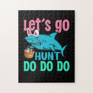 Puzzle Blue Bunny Oreilles requin Chasse aux oeufs de Pâq