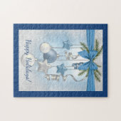 Puzzle Blue Christmas Multiple Ornaments 11"x14" (Horizontal)