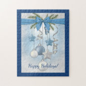 Puzzle Blue Christmas Multiple Ornaments 11"x14" (Vertical)