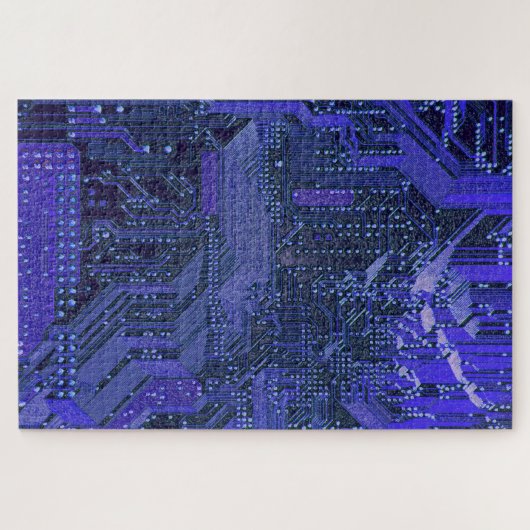 Puzzle Blue Cyber Circuit Board Tech Electronique (Horizontal)