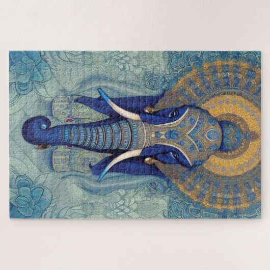 Puzzle Blue Elephant (Horizontal)