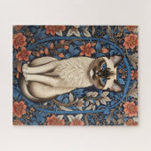 Puzzle Blue Eyed Siamese Chat William Morris Inspiré (Horizontal)