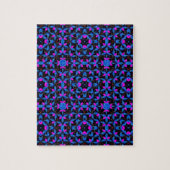 Puzzle blue geometric pattern (Vertical)