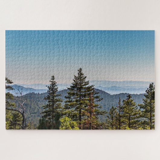 Puzzle Blue & Green Nature Mountaincape Randonnée Forêt (Horizontal)