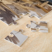Puzzle Blue Heeler Alertly Guarding Christmas Hay Hat (Côté)