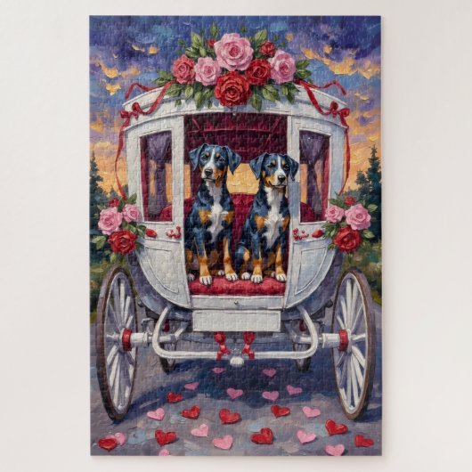 Puzzle Blue Heeler Dog Valentine's Day (Vertical)