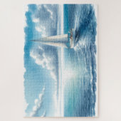 Puzzle Blue Horizon Solitary Sailboat (Vertical)