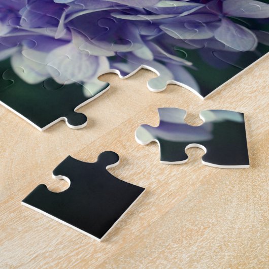 Puzzle Blue Hydrangea Petals Frame Ajouter Votre Photo (Côté)