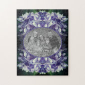 Puzzle Blue Hydrangea Petals Frame Ajouter Votre Photo (Vertical)