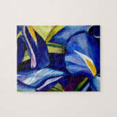 Puzzle Blue Iris fleurs d'aquarelle d'art (Horizontal)