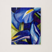 Puzzle Blue Iris fleurs d'aquarelle d'art (Vertical)