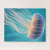 Puzzle Blue Jellyfish | Ocean Animal Painting Art (Horizontal)