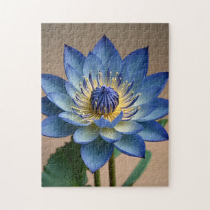 Puzzle Blue Lotus Flower Spirituel Zen Art