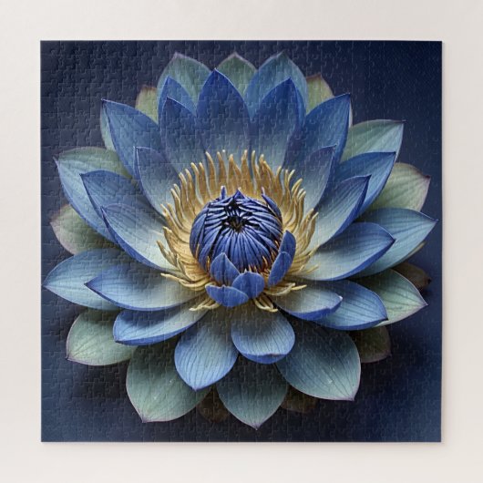 Puzzle Blue Lotus Flower Spirituel Zen Art (Vertical)