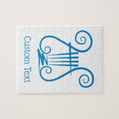 Puzzle Blue Lyre (Horizontal)