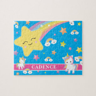Puzzle Blue Magic Arc-en-ciel Unicorne Personnalisé Enfan