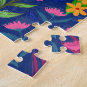 Puzzle Blue Mint Gradient Jardin Fleurs Joli Design (Côté)