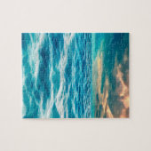 Puzzle Blue Ocean Seascape Ciel nuageux peinture numériqu (Horizontal)