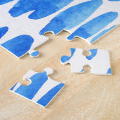 Puzzle Blue Raindrops : Aquarelle sans couleur Abstrait (Côté)