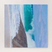 Puzzle Blue Sea Sky Giant Waves Rocks Carré photo (Horizontal)