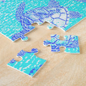 Puzzle Blue Sea Turtle Print (Côté)