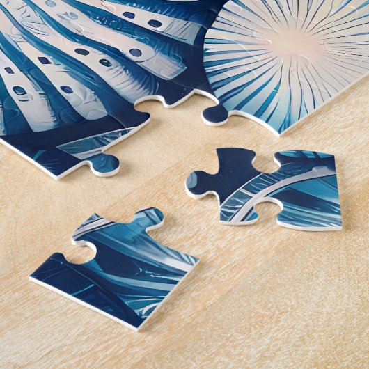 Puzzle Blue Shells Beach Batik Starfish Sand Dollar (Côté)