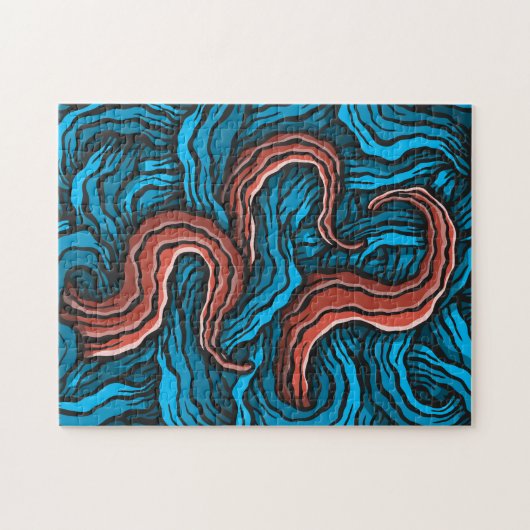 Puzzle Blue Tentacles (Horizontal)