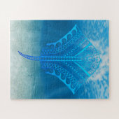 Puzzle Blue Tribal Stingray (Horizontal)