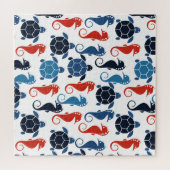 Puzzle Blue Tropical Ocean Turtle Seahores (Horizontal)