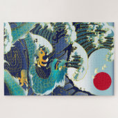 Puzzle Blue Waves Green Dragon Red Sun (Horizontal)