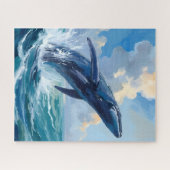 Puzzle Blue Whale Ocean Animal Painting (Horizontal)