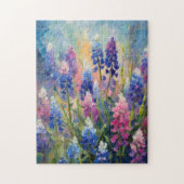 Puzzle Bluebonnets Art Floral Abstrait (Vertical)