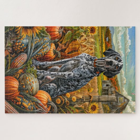 Puzzle Bluetick Coonhound Chien Moisson d'automne Thanksg (Horizontal)