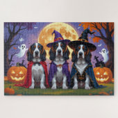 Puzzle Bluetick Coonhound Chiens Citrouille Halloween Fun (Horizontal)