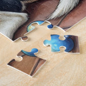 Puzzle Bluetick Coonhound Fireplace with Christmas Lights (Côté)