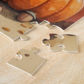 Puzzle Bluetick Coonhound L'automne quitte Thanksgiving A (Côté)