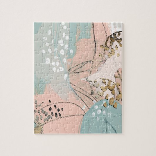 Puzzle Blush & Gold I (Vertical)