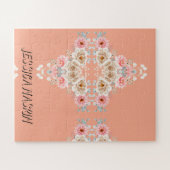 Puzzle Blush Navy Blue Soft Pastel Pink Floral (Horizontal)