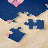 Puzzle Blush Pink and Navy Geometric Floral Tiles (Côté)
