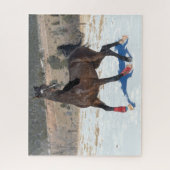 Puzzle Bob Langrish | Bay Arab Horse Running In Snow (Vertical)