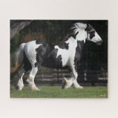 Puzzle Bob Langrish Black and White Gypsy Vanner Walking (Horizontal)