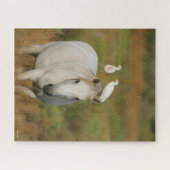 Puzzle Bob Langrish | Camargue gris avec deux oiseaux (Horizontal)